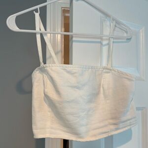 NWT White Linen Crop Top